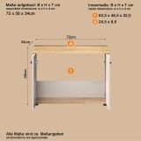 Waschbeckenunterschrank Celeste in Kaschmir und Evoke Eiche Badezimmer Unterschrank 72 cm