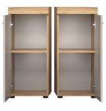 Badezimmer Kommode Celeste in Kaschmir und Evoke Eiche Badschrank 36 x 81 cm
