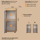 Badezimmer Kommode Celeste in Kaschmir und Evoke Eiche Badschrank 36 x 81 cm