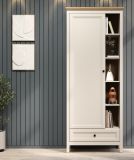 Garderobenschrank Cozy in Kaschmir und Stein Eiche Landhaus Garderobe 80 x 200 cm, Soft-Close