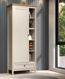 Garderobenschrank Cozy in Kaschmir und Stein Eiche Landhaus Garderobe 80 x 200 cm, Soft-Close