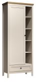 Garderobenschrank Cozy in Kaschmir und Stein Eiche Landhaus Garderobe 80 x 200 cm, Soft-Close