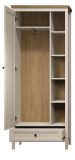 Garderobenschrank Cozy in Kaschmir und Stein Eiche Landhaus Garderobe 80 x 200 cm, Soft-Close