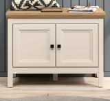 Garderobe Sitzbank Cozy in Kaschmir und Stein Eiche Landhaus Garderobenbank 76 cm, Soft-Close
