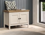 Garderobe Sitzbank Cozy in Kaschmir und Stein Eiche Landhaus Garderobenbank 76 cm, Soft-Close