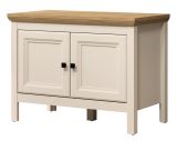 Garderobe Sitzbank Cozy in Kaschmir und Stein Eiche Landhaus Garderobenbank 76 cm, Soft-Close