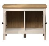 Garderobe Sitzbank Cozy in Kaschmir und Stein Eiche Landhaus Garderobenbank 76 cm, Soft-Close