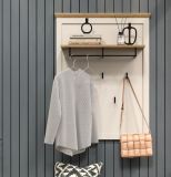 Garderobenpaneel Cozy in Kaschmir und Stein Eiche Landhaus Wandgarderobe 76 x 100 cm