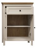 Flurkommode Cozy in Kaschmir und Stein Eiche Landhaus Schuhschrank 70 x 98 cm, Soft-Close