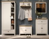 Garderobe Set 5-teilig Cozy in Kaschmir und Stein Eiche Landhaus Garderobenkombination 256 cm, Soft-Close