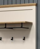 Garderobe Set 5-teilig Cozy in Kaschmir und Stein Eiche Landhaus Garderobenkombination 256 cm, Soft-Close