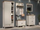 Garderobe Set 5-teilig Cozy in Kaschmir und Stein Eiche Landhaus Garderobenkombination 256 cm, Soft-Close