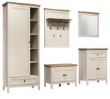 Garderobe Set 5-teilig Cozy in Kaschmir und Stein Eiche Landhaus Garderobenkombination 256 cm, Soft-Close