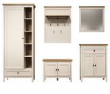 Garderobe Set 5-teilig Cozy in Kaschmir und Stein Eiche Landhaus Garderobenkombination 256 cm, Soft-Close