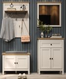 Garderobe Set 4-teilig Cozy in Kaschmir und Stein Eiche Landhaus Garderobenkombination 161 cm, Soft-Close