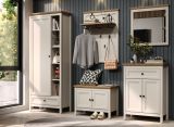 Garderobe Set 4-teilig Cozy in Kaschmir und Stein Eiche Landhaus Garderobenkombination 161 cm, Soft-Close
