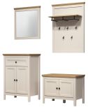 Garderobe Set 4-teilig Cozy in Kaschmir und Stein Eiche Landhaus Garderobenkombination 161 cm, Soft-Close