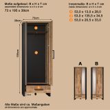 Garderobenschrank Loom in Mango und schwarz Garderobe 73 x 195 cm