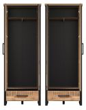 Garderobenschrank Loom in Mango und schwarz Garderobe 73 x 195 cm