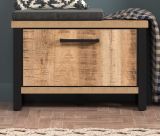 Garderobe Sitzbank Loom in Mango und schwarz Garderobenbank 73 cm
