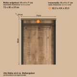 Garderobenpaneel Loom in Mango und schwarz Wandgarderobe 73 x 95 cm