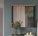 Garderobenspiegel Loom in Mango und schwarz Wandspiegel 73 x 69 cm