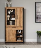 Vitrine Loom in Mango und schwarz Wohn- und Esszimmer Vitrinenschrank 106 x 195 cm