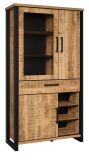 Vitrine Loom in Mango und schwarz Wohn- und Esszimmer Vitrinenschrank 106 x 195 cm
