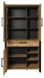 Vitrine Loom in Mango und schwarz Wohn- und Esszimmer Vitrinenschrank 106 x 195 cm