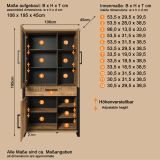Vitrine Loom in Mango und schwarz Wohn- und Esszimmer Vitrinenschrank 106 x 195 cm