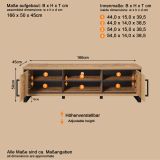 TV-Lowboard Loom in Mango und schwarz TV Unterteil 166 cm