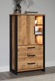 Highboard Loom in Mango und schwarz Wohn- und Esszimmer Kommode 87 x 155 cm