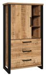 Highboard Loom in Mango und schwarz Wohn- und Esszimmer Kommode 87 x 155 cm