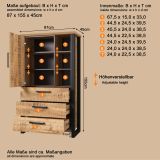 Highboard Loom in Mango und schwarz Wohn- und Esszimmer Kommode 87 x 155 cm