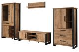 Wohnwand Loom in Mango und schwarz Wohnkombination 4-teilig 389 x 195 cm