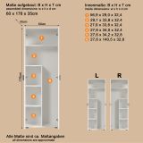 Besenschrank Purio in wei� Putzschrank 60 x 176 cm