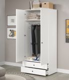 Kleiderschrank Purio in wei� Dreht�renschrank 2-t�rig 81 x 176 cm