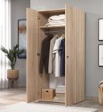 Kleiderschrank Purio in Sonoma Eiche hell Dreht�renschrank 2-t�rig 81 x 176 cm
