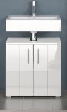 Waschbeckenunterschrank Bianco in wei� Hochglanz Badezimmer Unterschrank 37 x 192 cm