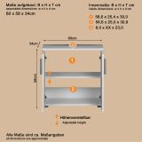 Waschbeckenunterschrank Bianco in wei� Hochglanz Badezimmer Unterschrank 37 x 192 cm