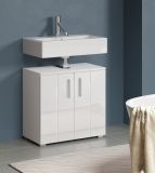 Waschbeckenunterschrank Bianco in wei� Hochglanz Badezimmer Unterschrank 37 x 192 cm