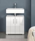 Waschbeckenunterschrank Bianco in wei� Hochglanz Badezimmer Unterschrank 37 x 192 cm