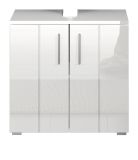 Waschbeckenunterschrank Bianco in wei� Hochglanz Badezimmer Unterschrank 37 x 192 cm