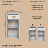 Badezimmer Kommode Bianco in wei� Hochglanz Badschrank 37 x 83 cm