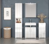Badm�bel Set 4-teilig Bianco in wei� Hochglanz Badkombination 164 x 192 cm