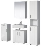 Badm�bel Set 4-teilig Bianco in wei� Hochglanz Badkombination 164 x 192 cm