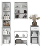 Badm�bel Set 4-teilig Bianco in wei� Hochglanz Badkombination 164 x 192 cm