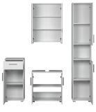 Badm�bel Set 4-teilig Bianco in wei� Hochglanz Badkombination 164 x 192 cm