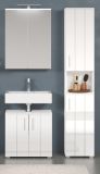 Badm�bel Set 3-teilig Bianco in wei� Hochglanz Badkombination 112 x 192 cm