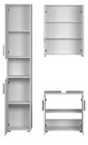 Badm�bel Set 3-teilig Bianco in wei� Hochglanz Badkombination 112 x 192 cm